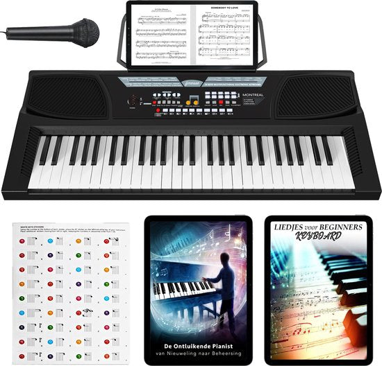 Finesse Keyboard Piano - 54 Touches - Stickers Piano - Electric Piano - Digital Piano - Child - Adults