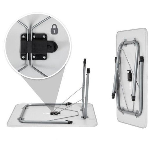 Table de camping, Tectake®, pliante, dimensions 80 x 60 x 68 cm, blanc