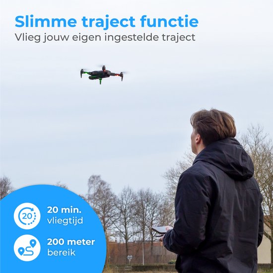 Drone avec caméra et GPS, Nuvance, Mini caméra 1080p, Extérieur / intérieur, Sac de rangement, 2 batteries