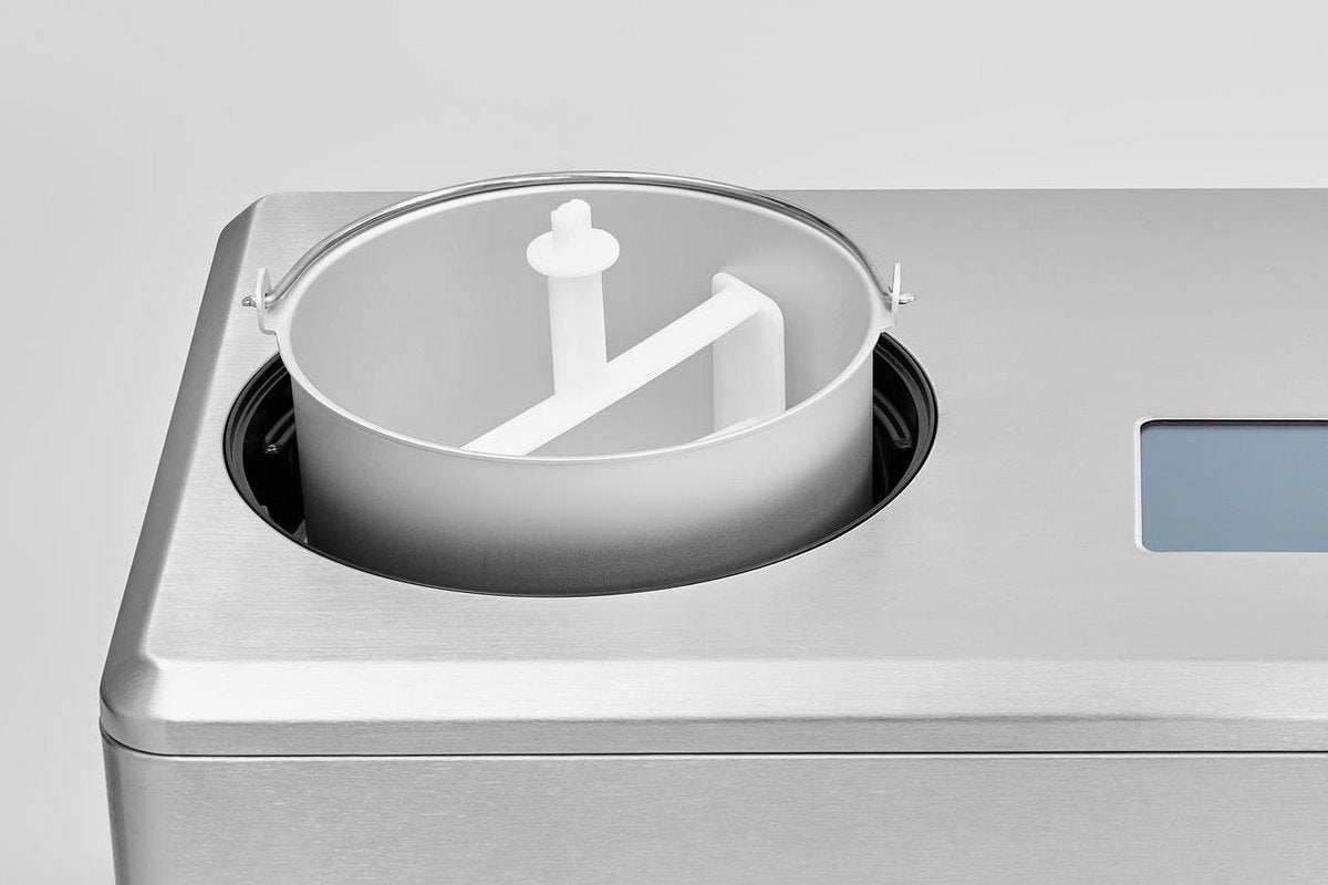 Solis Gelateria Pro Touch 8502 - Machine à glace et yaourtière auto-réfrigérante en acier inoxydable - Argent