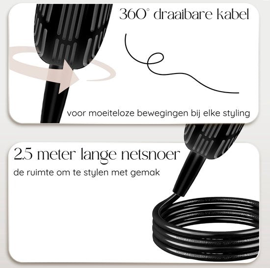 Sansbeauté® 8-in-1 Airstyler with Diffuser - Hairwrap - Multistyler - Hairdryer Brush Short Hair - Dupe - Hair styler - Hair dryer - Heat brush - Curling brush - Curling iron - Styling brush - Coldshot