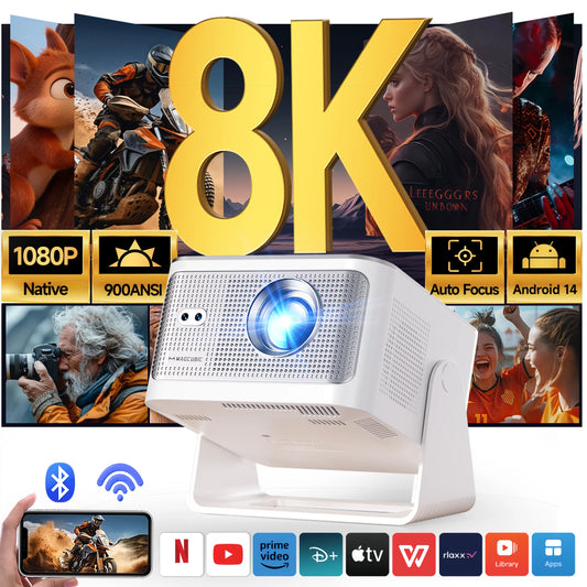 Projecteur Magcubic HY350 Max Smart – Full HD 1080p natif – 900 ANSI – Android 14 – Mise au point automatique – Pivotant à 180° – Wi-Fi 6 – Bluetooth 5.4 – Noir