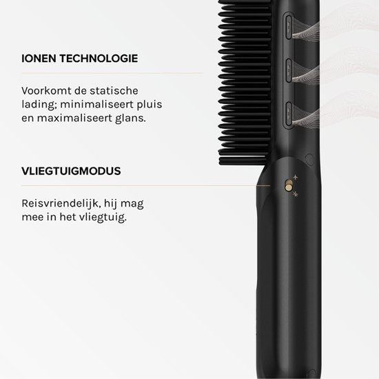 MAE® Touch Up - Brosse lissante sans fil - Brosse chauffante - Lisseur sans fil