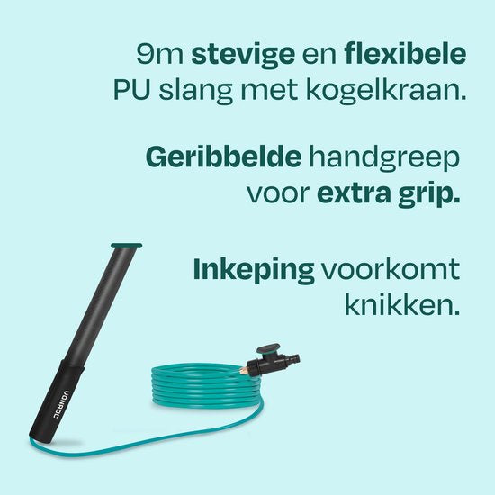 Brosse de lavage télescopique VONROC PRO 3K entièrement en carbone – 6,5 m – Avec tête de brosse à 5 pans, tuyau d'arrosage de 9 m et distributeur de savon