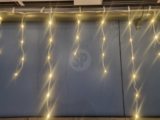 Guirlande lumineuse « IJspegel » 300 cm - Blanc chaud - Éclairage de Noël LED - Minuterie - Télécommande - Effets lumineux - Intérieur-Extérieur