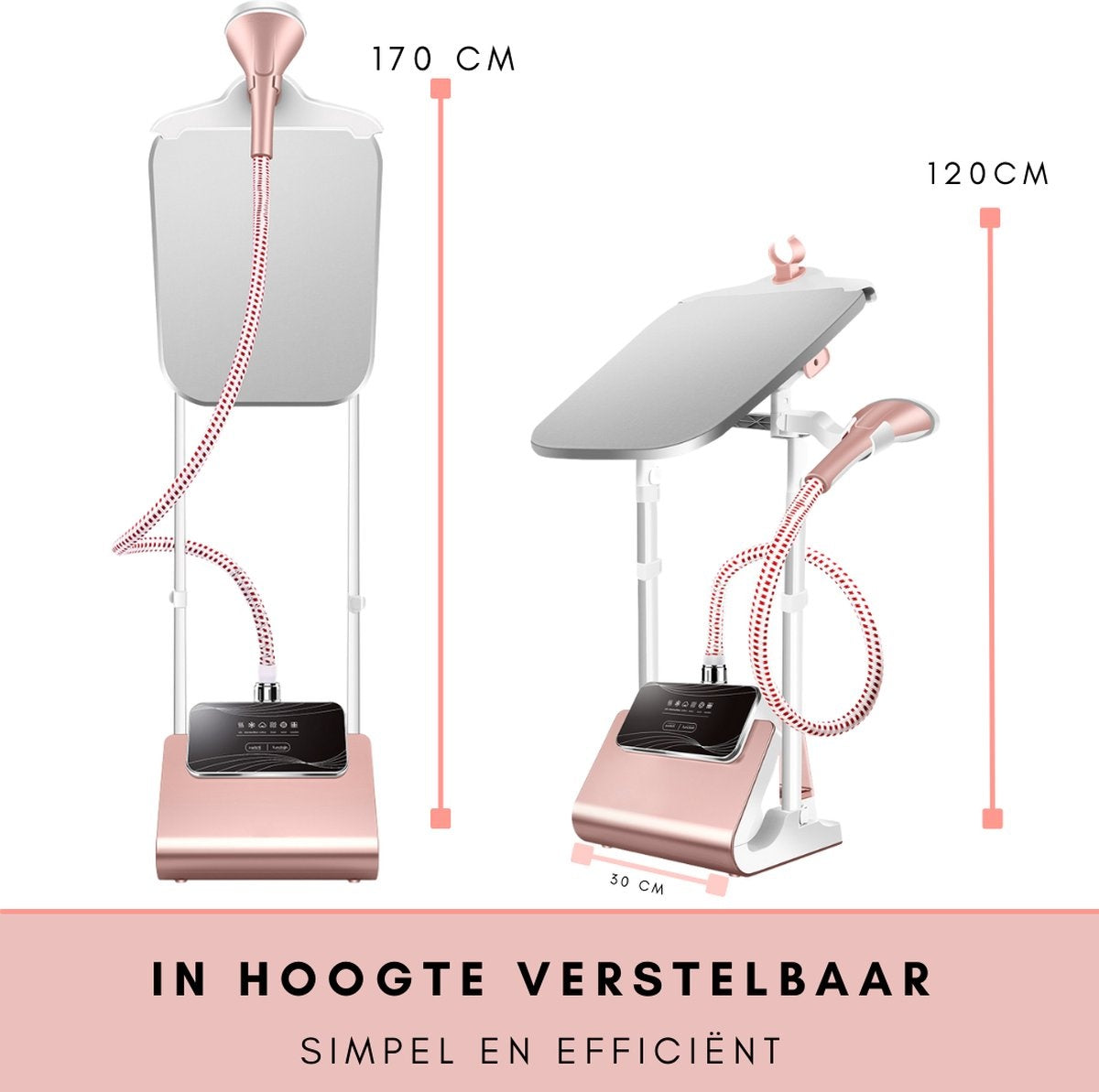 Niceey Défroisseur à linge - 1800W - avec planche à repasser - Rose