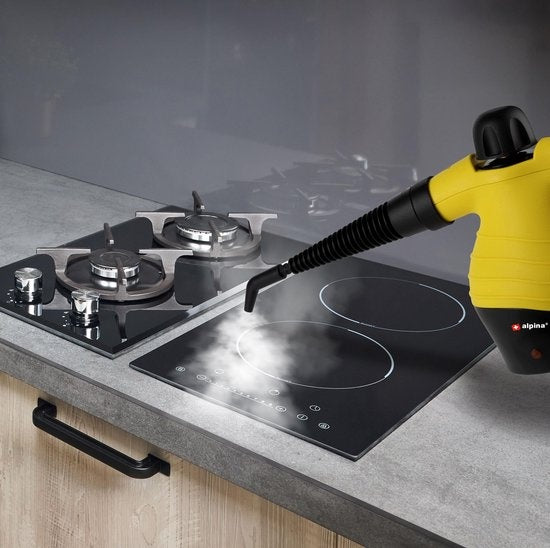 alpina Steam Cleaner - Nettoyeur vapeur portatif - compact et portable - tue les bactéries - avec 10 accessoires - 1050 Watts