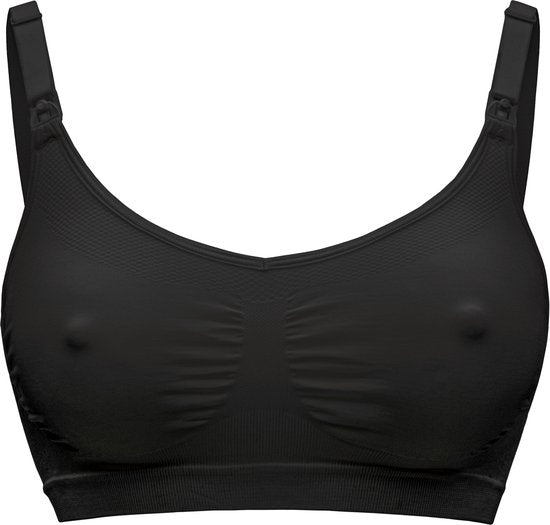 Soutien-gorge Medela Keep Cool - Soutien-gorge d'allaitement sans coutures - Soutien-gorge de grossesse avec 2 zones respirantes - Tissu Soft Touch - Noir - Taille L