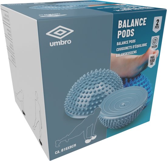 Boule d'équilibre Umbro - 2 pièces - ⌀ 16 x 8 CM - jusqu'à 150 KG - Feuille d'équilibre - Feuille d'équilibre - Bleu