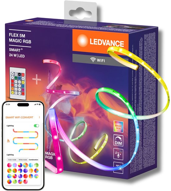 Ledvance Smart+ Wifi Flex Magic RGB - Bande LED RGB flexible - 5 mètres - Lot de 4