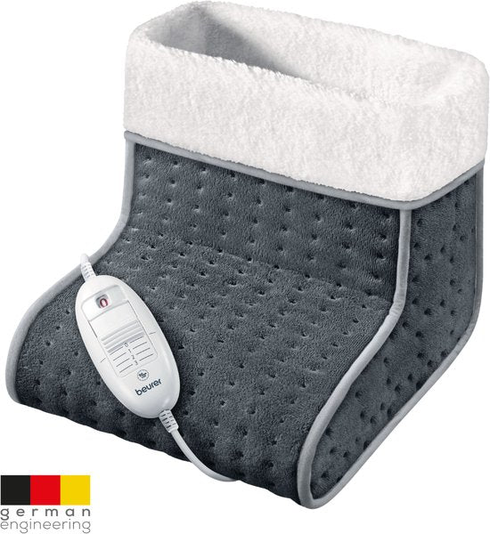 Chauffe-pieds électrique Beurer FW 20 - 3 niveaux de chaleur - Jusqu'à la pointure 47 - Chauffage rapide - Arrêt automatique - Polaire/Teddy - Doublure lavable en machine - Garantie 3 ans - Gris