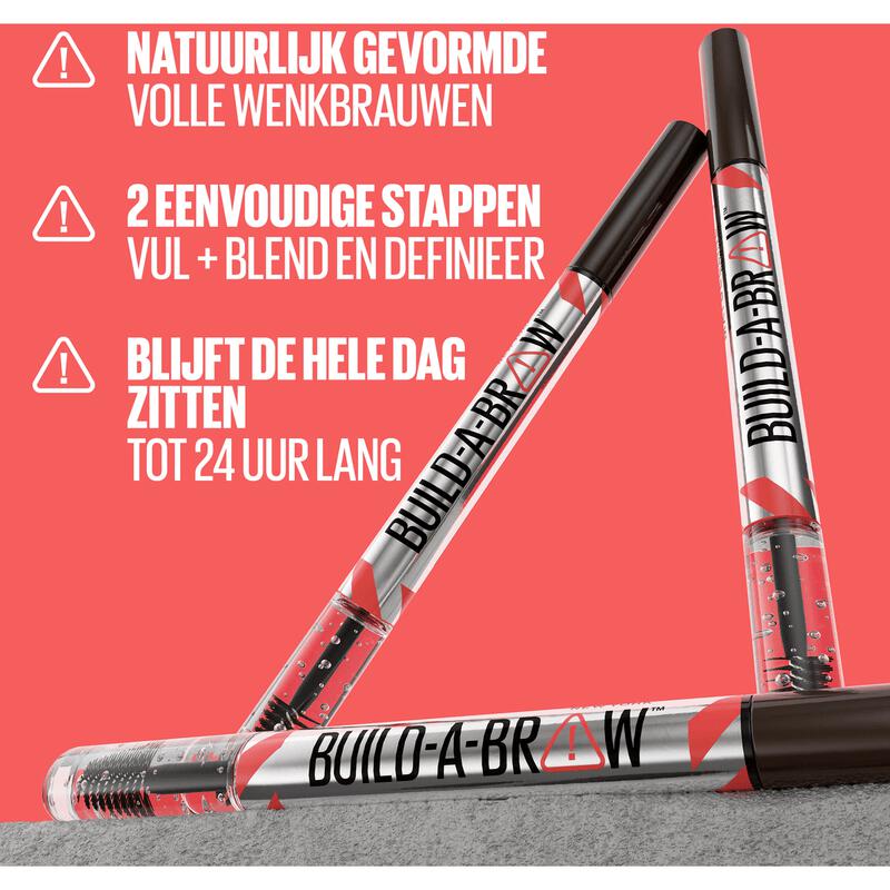Maybelline Build-a-Brow Stylo à sourcils et gel fixateur 2-en-1 - 250 Blonde - Waterproof - Jusqu'à 24 heures