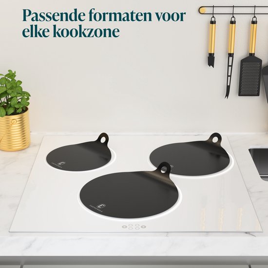 Protecteur pour plaques à induction Castagnola - Protecteur de casserole résistant à la chaleur jusqu'à 280 °C - Plaque de protection pour plaque de cuisson et plaque à induction - Tapis antidérapant pour casseroles - Lot de 4 : 1 x 18 cm, 2 x 22 cm et 1