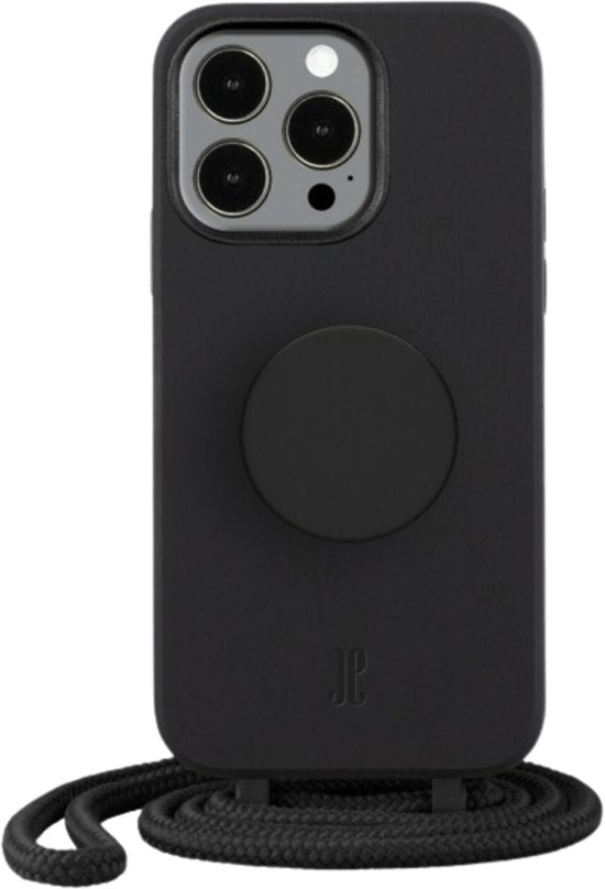 Apple iPhone 13 Pro Case - Just Elegance - PopGrip Series - Coque arrière en TPU - Noir - Coque adaptée à l'Apple iPhone 13 Pro