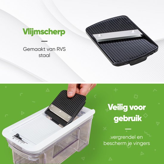 Stosh Mandoline - Coupe-légumes - Coupe-oignons - Coupe-spirale - Râpe - Plastique - 11 pièces - Sans BPA