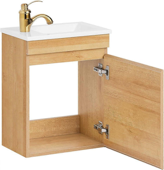 SoBuy Meuble évier - Bzr169-n - Panneau de particules et céramique - Max. 11kg. - 41x25x52cm - Marron