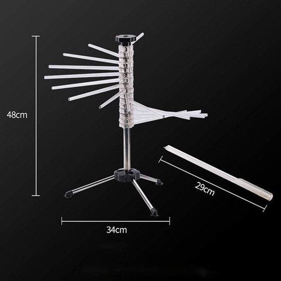Rack de séchage de pâtes - Rack pliable pour un stockage facile avec 16 bras - Séchage de pâtes fraîches - Rack de séchage de nouilles pour spaghetti Ect rack de séchage de pâtes