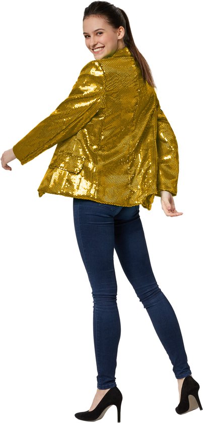 Manteau paillette dames Dressforfun - TAILLE S - déguisement costume halloween déguisement fête carnaval robe de soirée - couleur or