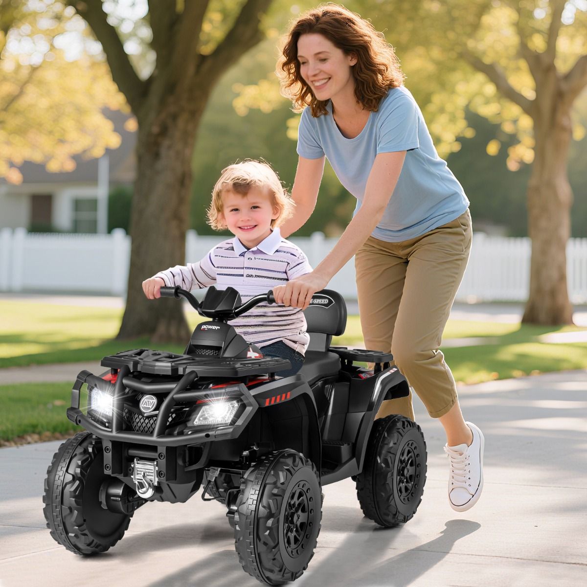 Quad électrique pour enfants Coast - 2 places - 4 moteurs - noir