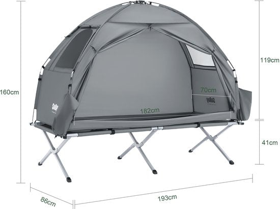 SoBuy OGS32-II-HG Tente de camping gonflable - Textile gris 193x161cm