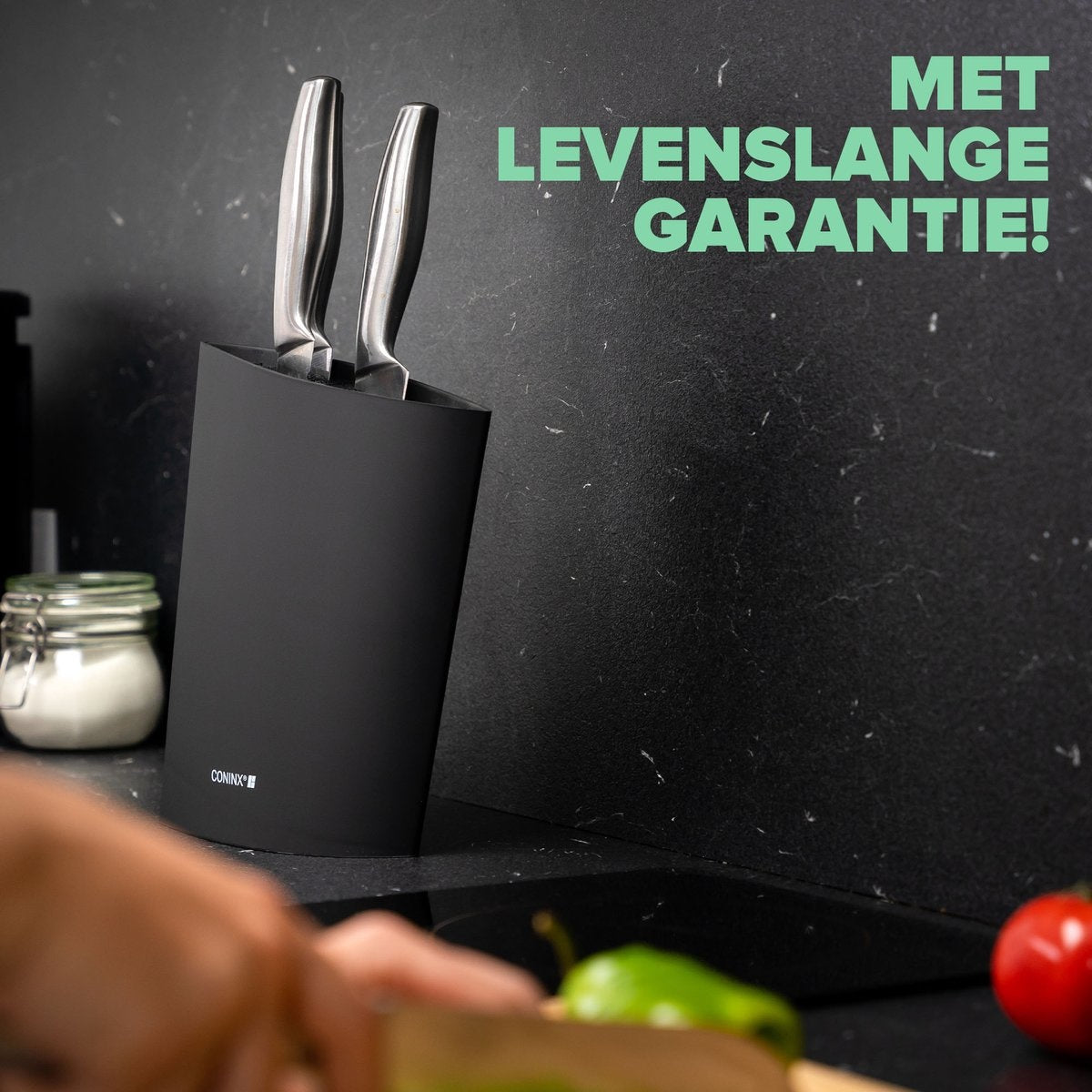 Coninx Viro Knife Block - Porte-couteaux Universel - A l'exclusion des couteaux - Plastique - Noir