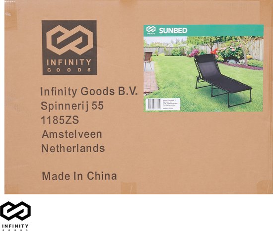 Infinity Goods Ligbedden (set van 2) - Opvouwbaar - Inclusief Hoofdkussen - Zonnebedden - Ligstoelen - Verstelbaar - Tuin - Weerbestendig - Antraciet