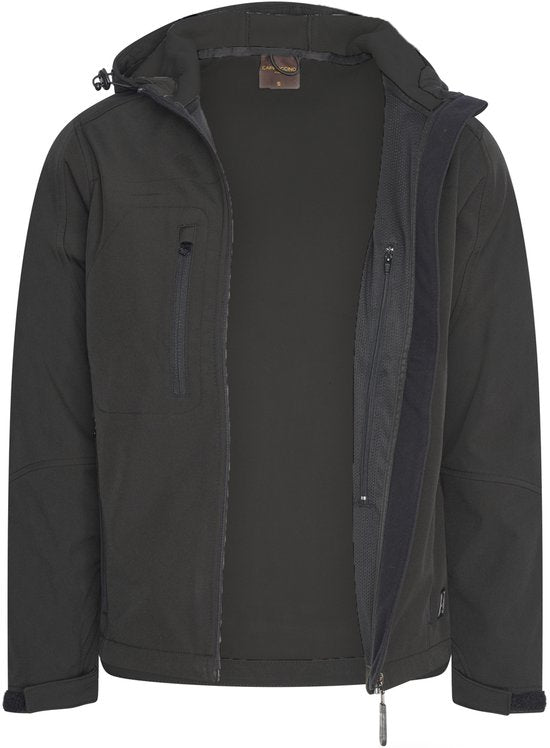 Cappuccino Italia - Veste Outdoor Hommes Veste Softshell à Capuche - Noir - Taille S