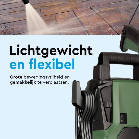 BRASQ HPW 105 - Nettoyeur de terrasse - Nettoyeur haute pression - 1400W - 105 bar - 426 L/H - Kit complet