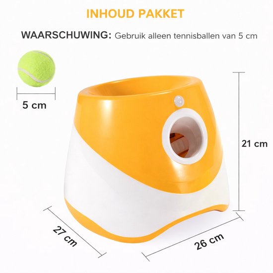 Lance-balles pour chien Ceruzo – Automatique – 6 balles – 3 distances – Rechargeable