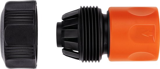 BLACK+DECKER Raccord rapide pour tuyau d'arrosage - 5/8'-3/4' - ⌀16-19 mm - Plastique - Noir/Orange