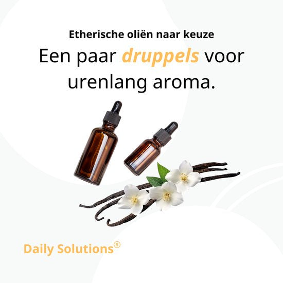 Daily Solutions® Diffuseur d'arômes - Parfum et couleur - Humidificateur - Diffuseurs d'arômes - Nébulisateur - Diffuseur de parfum - Atmosphère apaisante - Blanc
