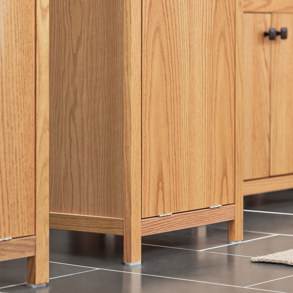 SoBuy BZR95-N Meuble de salle de bain - Meuble haut en bois composite avec étagères et panier à linge