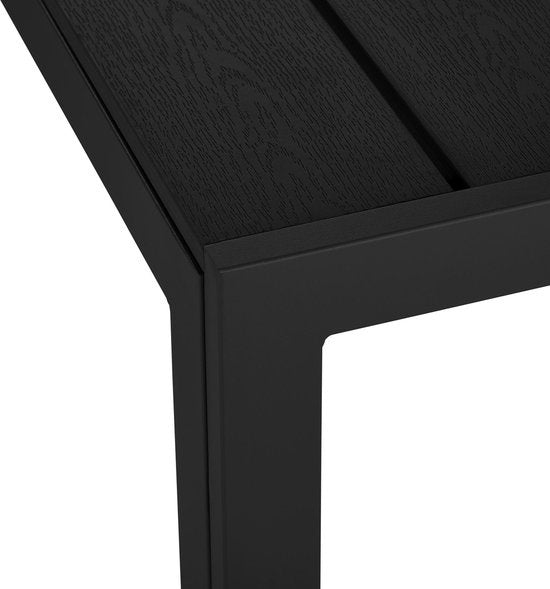 tectake® - Table de jardin 150 x 90 x 74,5 cm - Résistante aux intempéries, montage facile - Réglable - Structure en aluminium avec plateau en plastique - noir