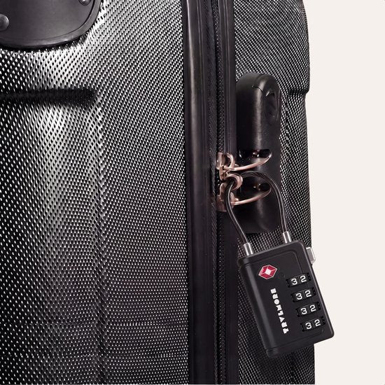 TRVLMORE Cadenas de valise avec câble - Certifié TSA - Fonction alarme - 4 chiffres - Lot de 2 - Noir