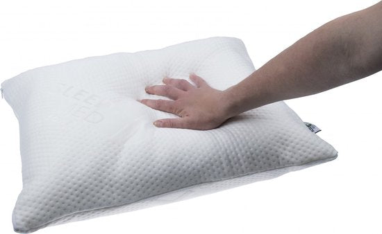 2 x SleepMed - Oreiller en mousse à mémoire de forme - 100% mousse à mémoire de forme - blanc - housse hypoallergénique - 55 x 43 x 12 cm