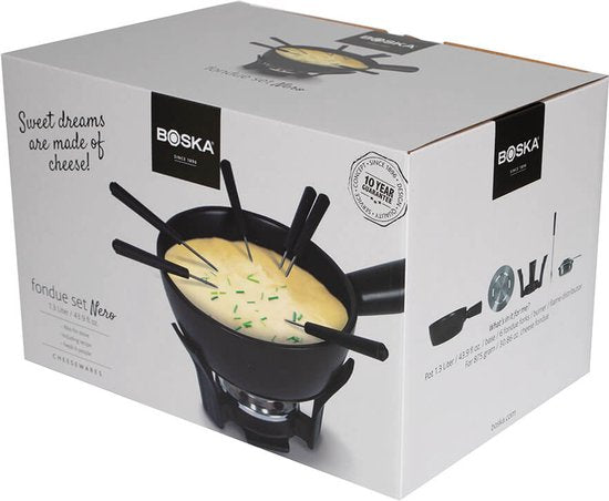 Set à fondue au fromage Boska - 1.3 L - Pour fondue au fromage de 875g - Noir