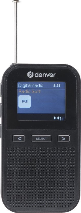 Denver DAB radio - Radio portable - Piles \u0026 Alimentation secteur - 60 présélections - Réveil de voyage - DAH126 - Noir