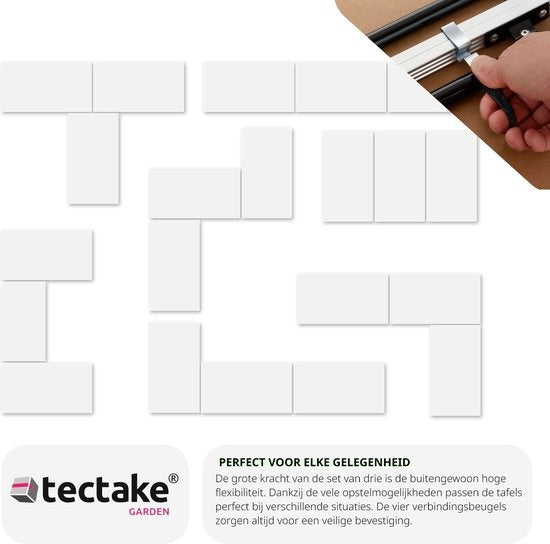 TecTake - Table de jardin en aluminium Table murale Table pliante 300x60 cm