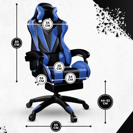 Bayt Gaming chair - Chaise gaming - Chaise gamer confort - Noir et bleu foncé
