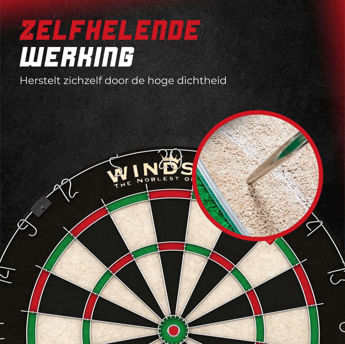 WINDSOR Dartboard - avec fléchettes et accessoires - Sisal - Dartboard - Knight 3