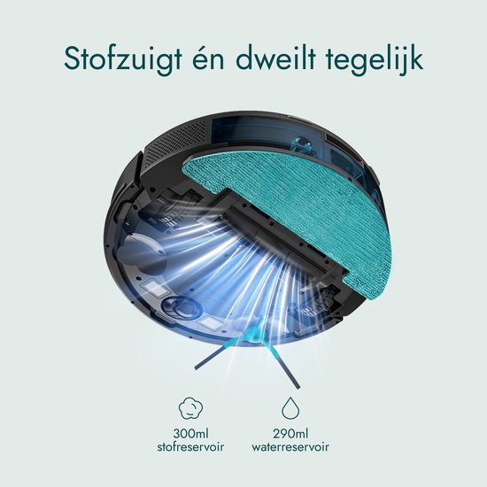 Aspirateur robot Bloomfold avec fonction de lavage et station de vidage - Puissance d'aspiration de 19 000 Pa – Navigation LiDAR - 180 minutes - Aspirateur robot intelligent doté d'une IA - Adapté aux poils d'animaux