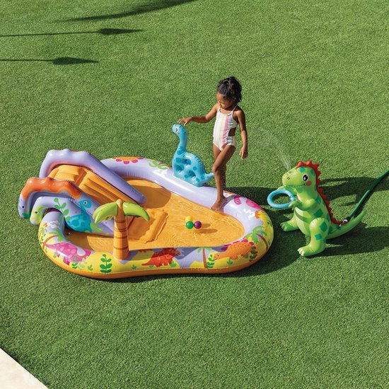 Piscine gonflable Intex - Dino Park - avec toboggan - 201 x 157 x 69 cm