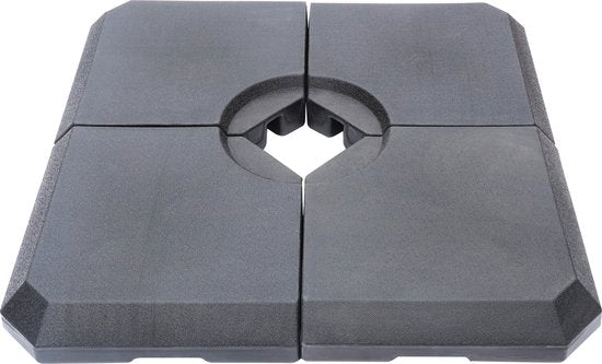 PimXL Parasol tiles Fillable - pour la base transversale d'un parasol flottant - 4x20kg - remplissable avec de l'eau ou du sable