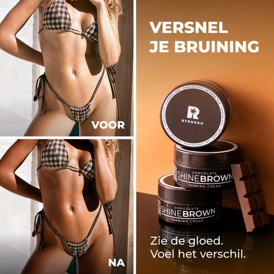 BYROKKO - Shine Brown - Chocolate - Crème autobronzante - 200 ml (nouvel emballage) - Solarium