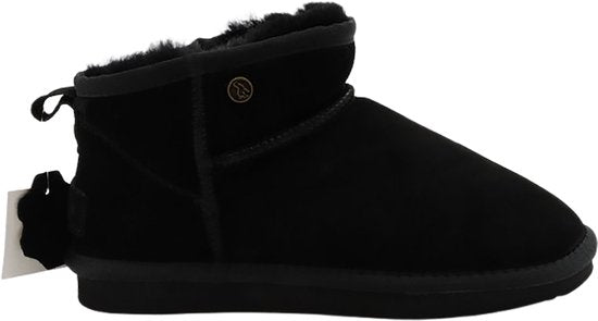 Alpacas Footwear - Ladies - Bottes courtes en daim véritable - Doublées de 100% de laine d'agneau douce - Noir - Taille 38