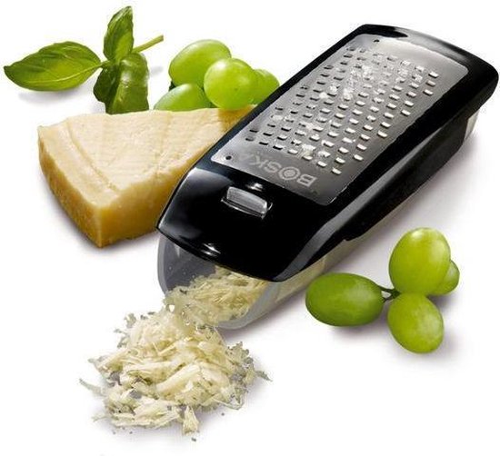 Boska Easy Grater - Râpe de table - Acier inoxydable - Noir - Avec bac de récupération