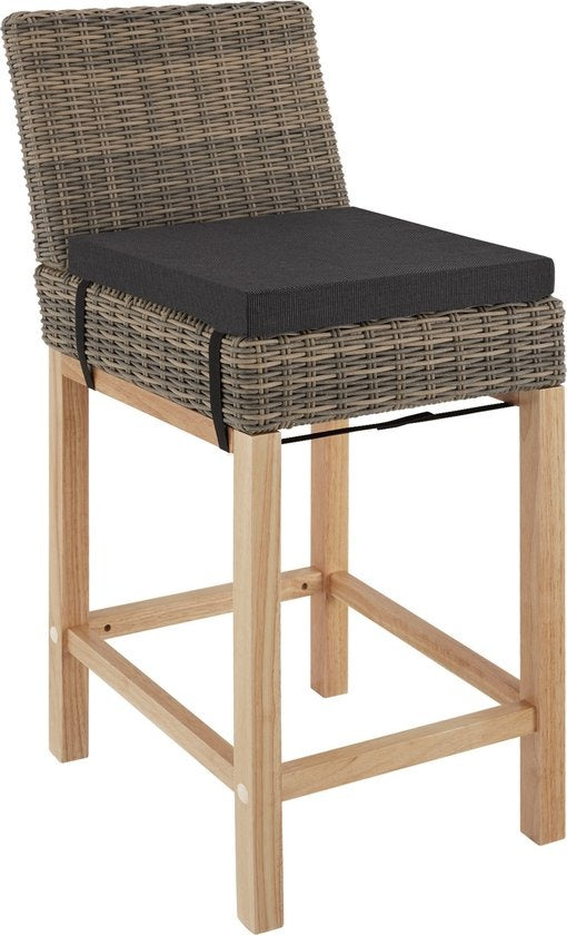 tectake® - Tabouret de bar en osier Latina - Chaise haute - Tabouret - Tabouret de cuisine - naturel - 404801 - poly-rattan