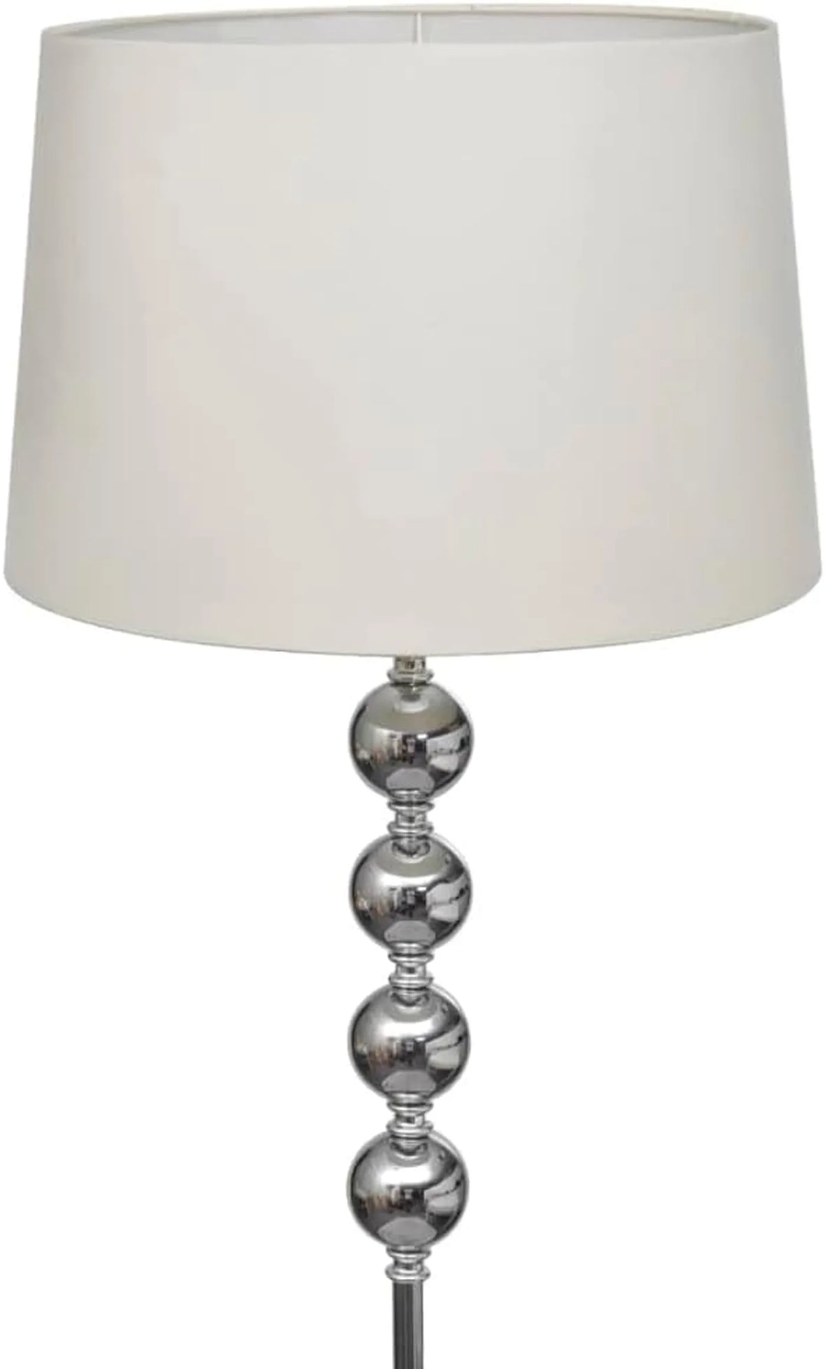 Lampadaire VidaXL à 4 ampoules - Abat-jour rond blanc Ø 38 cm - Chrome avec interrupteur au pied - E27