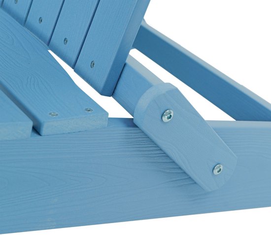 Chaise AXI Claire Adirondack bleue – Chaise de jardin en plastique avec accoudoirs – Pliable – Dossier haut – Chaise de jardin – 84,5 x 77 x 95,5 cm – Durable et résistante aux intempéries