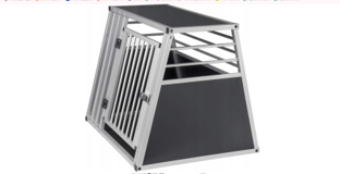 Cage de transport pour chien EUGAD Noir/Argent - 80 x 65 x 65 cm - Aluminium - L/XL